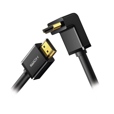 Cable HDMI 2.0 en Angulo de 90° / 3 m / 4K@60Hz / HDR / 3D / HEC (Canal Ethernet HDMI) / ARC (Canal de Retorno de Audio / CEC / 32 canales de Audio / HDCP 2.2 / Dolby Atmos / 18 Gbps / Blindaje Múltiple