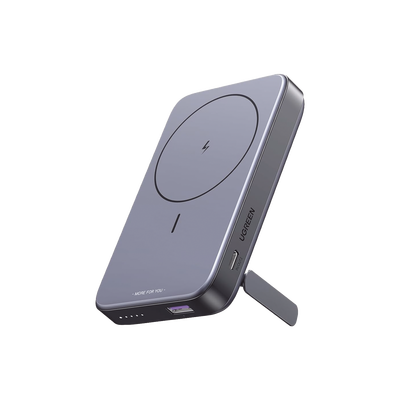 Power Bank MagSafe de 10000mAh NEXODE | 20W | 1 USB-C | 1 USB-A | Carga Rápida bidireccional | Soporta modo Standby | Soporte Plegable | Ultra Delgado | Ultra ligero | Compatible con iPhone 15/14/13/12 | Color Gris.