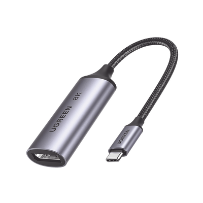 Cable Adaptador USB-C a DP 1.4 | 8K@60Hz | 4K@240Hz | Compatible con Thunderbolt 3 & 4 | HDR | eARC | DTS | Dolby | 3D | ALLM | VRR | Admite Multi-Stream (MST) | Longitud del cable 10cm | Caja de Aluminio.
