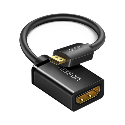 Adaptador Micro HDMI a HDMI (HDMI Tipo D) / 18Gbps / 4K@60Hz / HDR / Tecnología 3D / ARC / Carcasa PC+ABS / HDCP/ Longitud de 22 cm