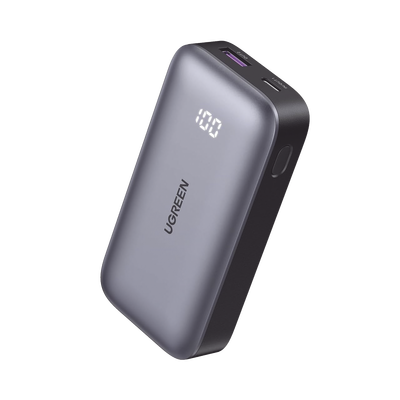 Mini Power Bank 30W | 10 000 mAh | 2 Puertos PD3.0, USB C+A | Carga Rápida | Pantalla Digital | Compatible con iPhone 16 Pro Max/15/14, MacBook Air, iPad, Galaxy S24 Ultra, | Color Negro.