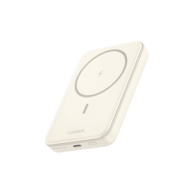 Power Bank MagSafe de 10000mAh | 20W | Carga Inalámbrica y por Cable USB-C | Sistema de Protección Inteligente | Tecnología de Carga Rápida | Ultra Delgado | Ultra ligero | Compatible con iPhone 15/14/13/12 | Color Beige.