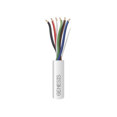 Carrete de 305 Metros / Cable de Cobre / 6 x 18 AWG / Plenum / Para Interior / Color Blanco / Para Aplicaciones de Alarmas de Intrusión/Control de Acceso/ Automatización / Interfonos y Tv Porteros