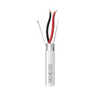 Carrete de 152 Metros de Cable / 2 x 16 AWG / BLINDADO / PLENUM / Color Blanco / Para Aplicaciones de Audio, Seguridad y Control