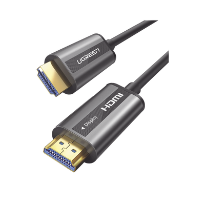 Cable HDMI de 50 Metros por Fibra Óptica 4K@60Hz | Fibra de 4 núcleos + Cobre estañado de 7 núcleos | Compatible con HDMI 2.0 | Alta velocidad 18 Gbps | 3D | HDR | Carcasa de Zinc | Premium | 2 Años de Garantía.