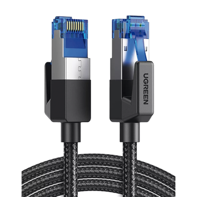 Cable Ethernet Cat8 CLASSâ… F/FTP Redondo con Malla de Nylon 1 Metro