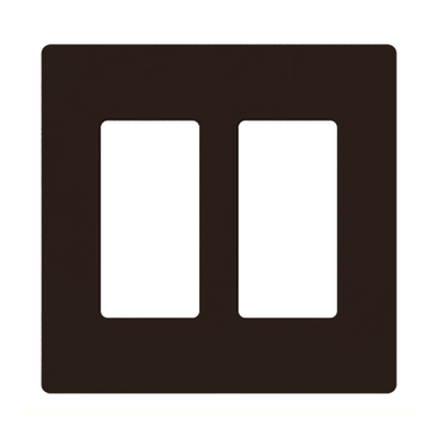 Placa de pared 2 espacio, para atenuador (dimmer), switch ó control remoto PICO inalámbrico.