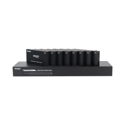 Splitter mas Extensor de Video | 1x8 | ProAV | HDBaseT™ | 120m en 4K@60Hz | 150m en 1080p@60Hz | Cat6/6a/7 | Gestión Avanzada EDID | Control IR y RS232 | PoC | Salida de Audio