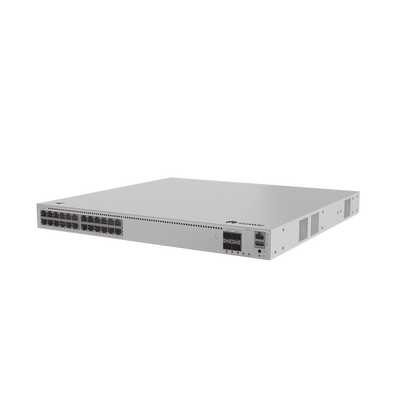 Switch de Distribución/Core Gigabit Administrable PoE Capa 3 / 24 puertos 1000/2.5Gbps (PoE) / 4 Puertos 10GE SFP+ Uplink / ERPS / Rutas Estáticas / iStack / PoE Perpetuo / 400W / Administración Nube Gratis