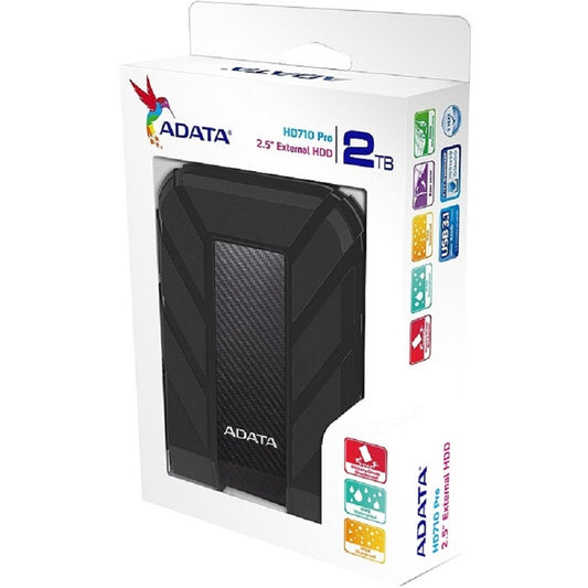 DISCO DURO EXTERNO ADATA HD710P 2TB PORTATIL 2.5 USB 3.2 WINDOWS MAC LINUX CONTRAGOLPES COLOR NEGRO (AHD710P-2TU31-CBK)