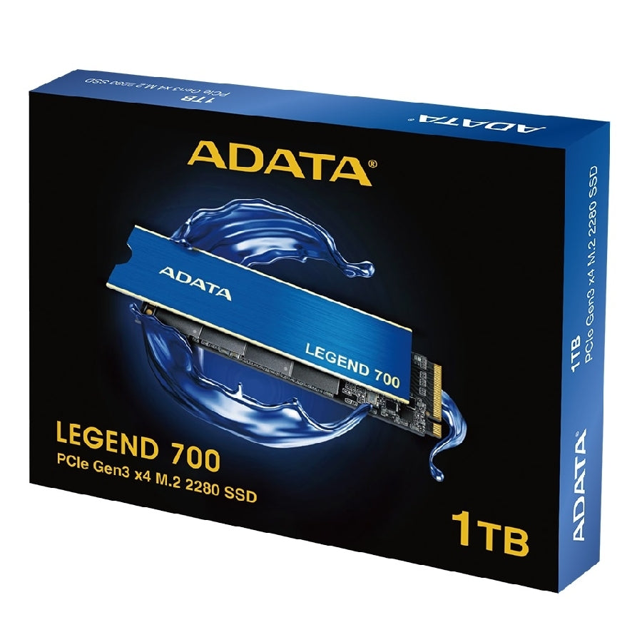 UNIDAD DE ESTADO SOLIDO SSD INTERNO ADATA LEGEND 700 1TB M.2 2280 NVME PCIE GEN 3X4 LECT. 2000 ESCRIT. 1600 MBS PC LAPTOP MINIPC 3DNAND DISIPADOR (ALEG-700-1TCS)
