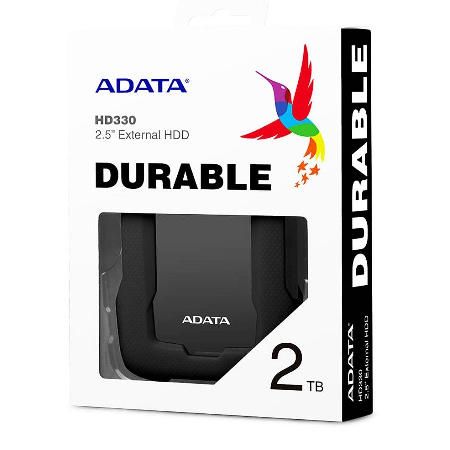 DISCO DURO EXTERNO ADATA HD330 2TB PORTATIL 2.5 USB 3.2 WINDOWS MAC LINUX CONTRAGOLPES SLIM COLOR NEGRO (AHD330-2TU31-CBK)