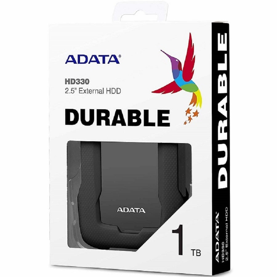DISCO DURO EXTERNO ADATA HD330 1TB PORTATIL 2.5 USB 3.2 WINDOWS MAC LINUX CONTRAGOLPES SLIM COLOR NEGRO (AHD330-1TU31-CBK)