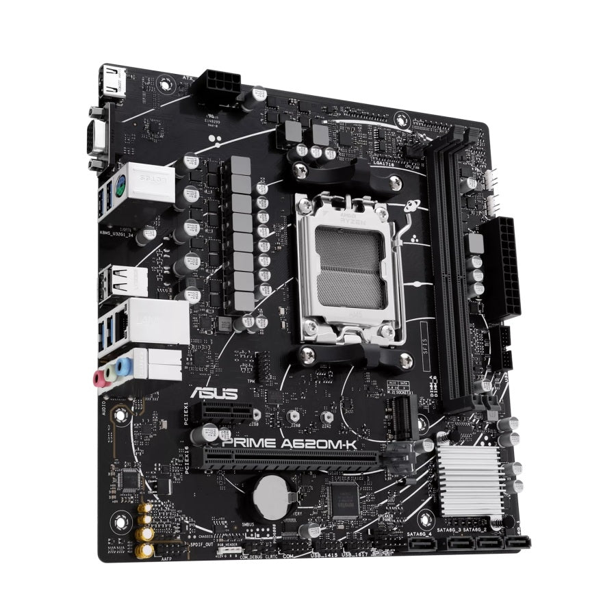 MB ASUS A620 AMD S-AM5 9A GEN /2X DDR5 5200 /HDMI /VGA /M.2 /4X USB 3.2 /MICRO ATX /GAMA BASICA