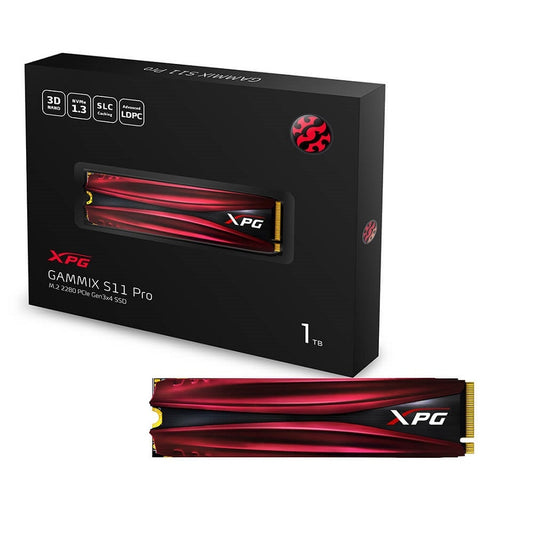 UNIDAD DE ESTADO SOLIDO SSD INTERNO XPG GAMMIX S11 PRO 1TB M.2 2280 NVME PCIE GEN 3X4 LECT. 3500 ESCRIT. 3000 MBS 3DNAND CON DISPARADOR PC MINIPC GAMER (AGAMMIXS11P-1TT-C)