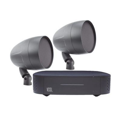 KIT Amplificador VSSL A1X | 2 Bocinas Acoustiscape TruAudio Modelo AS2T | IP66