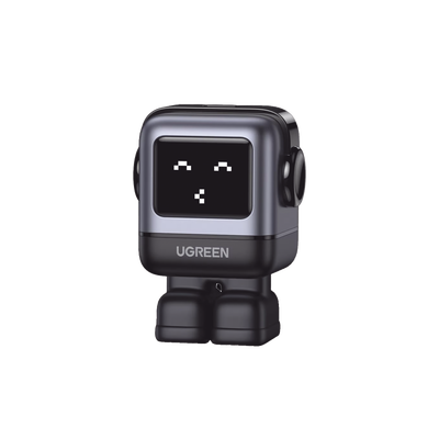 Cargador Mini GaNRobot 30W serie UNO | 1 USB-C de Carga Rápida | Tecnología GaN II | Multiprotocolo PD/QC/SCP/FCA | Carga Inteligente | Pantalla LED | Zapato Magnético Extraíble | Thermal Guard | Color Negro.