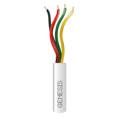 Bobina de 305 Metros / Alambre de Cobre / 4 x 22 AWG / Riser / Color Blanco / Para Aplicaciones de Alarmas de Intrusión / Sistemas de Automatización.