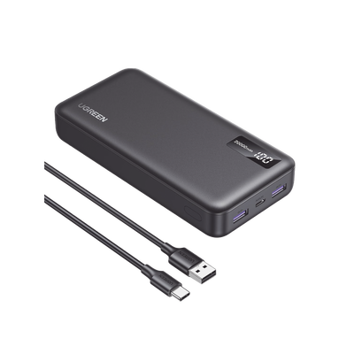 Power Bank 20000mAh | 22.5W | 1 USB-C | 2 USB-A | PD3.0 | QC4.0/3.0/2.0 | FPC | AFC | SPC | PPS | Carga 3 veces más Rápido | Protección Integrada| Material Ignifugo | UL94 V-0 | Pantalla Inteligente | Aprobado por Aerolíneas.