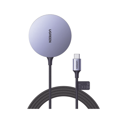 Cargador Inalámbrico Magnético | 15W | Tecnología Magsafe | Qi | Certificado MFM | Modulo de Carga Original | Carga Rápida | Fuerte Absorción Magnética | Cable de Nylon Trenzado | 1.5 metros | Multi Protecci&o