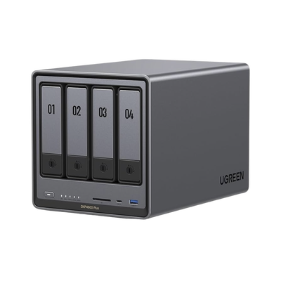 NASync DXP4800 Plus | SO UGOS Pro |  Pentium Gold 8505 Intel® Core™ i5 | 4-Bahias (SATA) hasta 96TB | 2* M.2 SSD hasta 16TB | 8GB DDR5 (Exp. a 64GB) | 2 Ethernet | HDMI 4K | 2* USB2.0 | 1*USB 3.2Gen1 | 1* USB 3.2Gen2 | 1*USB-C 3.2Gen2 | SD 3.0