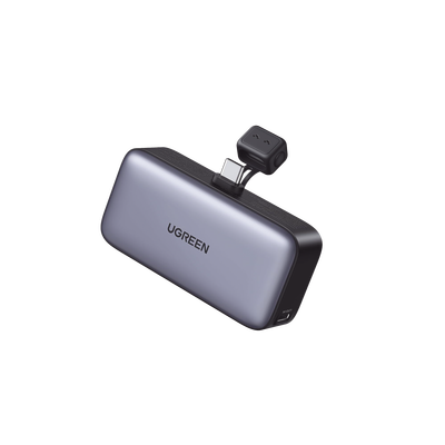 Power Bank 5000mAh | Conector USB-C Incorporado | 22.5W  | Carga Rápida | Soporte Integrado | Pantalla Led | Compacto  y Portatil | Compatible con iPhone 16 15 iPad Pro Galaxy Pixel..