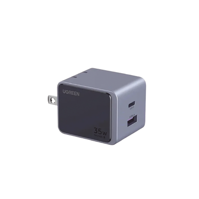 Cargador de 35W serie Nexode S | 2 Puertos de Carga Rápida | 1 USB-C | 1 USB-A | Tecnología GaN II | PD3.0 | QC4.0 | FCP/SCP/AFC/PPS/PPS2.0 | Tecnología de Protección Térmica | Optimiza la Carga | Carcasa Ignifuga.