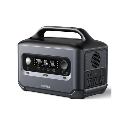 Estación de Energía Portátil 600W (680Wh) | 5 AC 600 W | 2 USB-C 100W | 2 USB-A 22.5 W | 1 Toma de Encendedor |  2 Salidas CC5521 | BMS | WIFI | Bluetooth | APP |  Tipo LiFePo4 |  Ciclo de vida 3000.