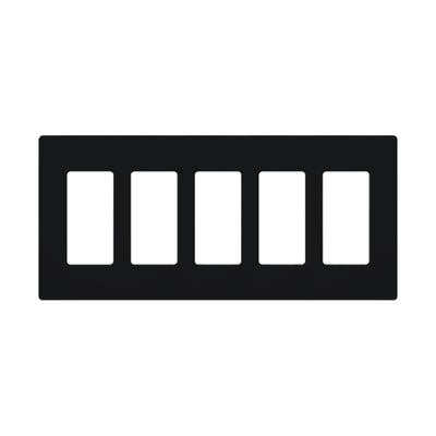 Placa de pared 5 espacios, para atenuador (dimmer), switch ó control remoto PICO inalámbrico
