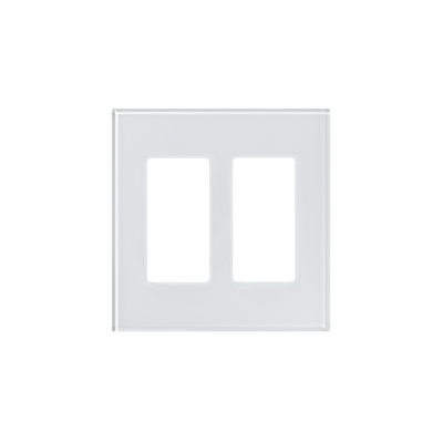 Tapa de cristal para apagador o atenuador, 2 espacios.