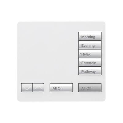 Teclado seetouch, sobre mesa 5 botones,  Botonera Retroiluminada / programe escenas diferentes en cada botón.