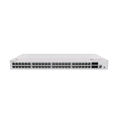 Switch de Distribución/Core Gigabit Administrable PoE Capa 3 / 48 puertos 10/100/1000 Mbps (PoE) / 4 Puertos 10GE SFP+ Uplink / ERPS / Rutas Estáticas / iStack / PoE Perpetuo / 380W / Administración Nube Gratis