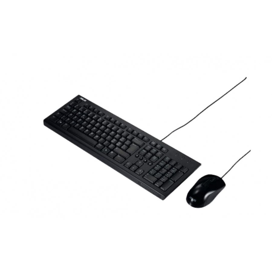KIT ASUS U2000, TECLADO Y MOUSE ALAMBRICO USB, CABLE 1.5M, 105 TECLAS, 1000 DPI, COLOR NEGRO