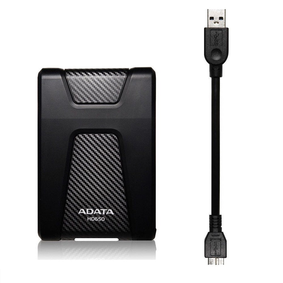 DISCO DURO EXTERNO ADATA HD650 1TB PORTATIL 2.5 USB 3.2 WINDOWS MAC LINUX CONTRAGOLPES COLOR NEGRO (AHD650-1TU31-CBK)