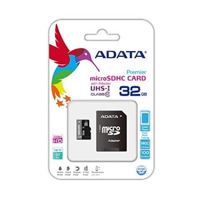 MEMORIA ADATA MICRO SDHC 32GB UHS-I CLASE 10 C/ADAPTADOR (AUSDH32GUICL10-RA1)