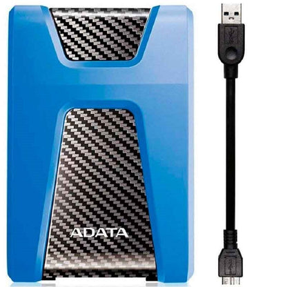 DISCO DURO EXTERNO ADATA HD650 2TB PORTATIL 2.5 USB 3.2 WINDOWS MAC LINUX CONTRAGOLPES COLOR AZUL (AHD650-2TU31-CBL)