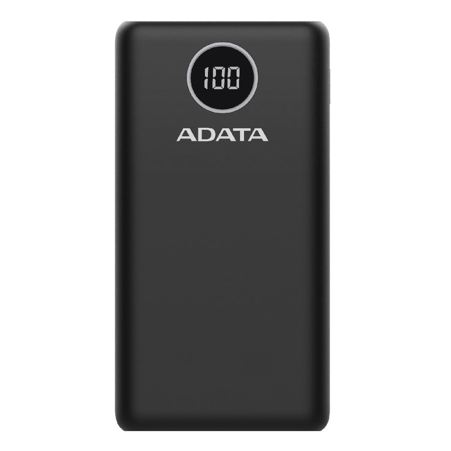 BATERIA DE RESPALDO ADATA POWER BANK P20000QCD 20000MAH/2 USB A/ 1 USB C/INDICADOR DE CARGA DIGITAL COLOR NEGRO (AP20000QCD-DGT-CBK)