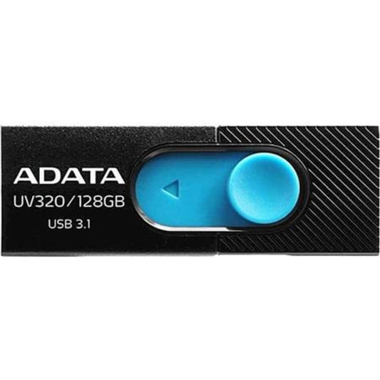 MEMORIA ADATA 128GB USB 3.2 UV320 RETRACTIL NEGRO-AZUL (AUV320-128G-RBKBL)