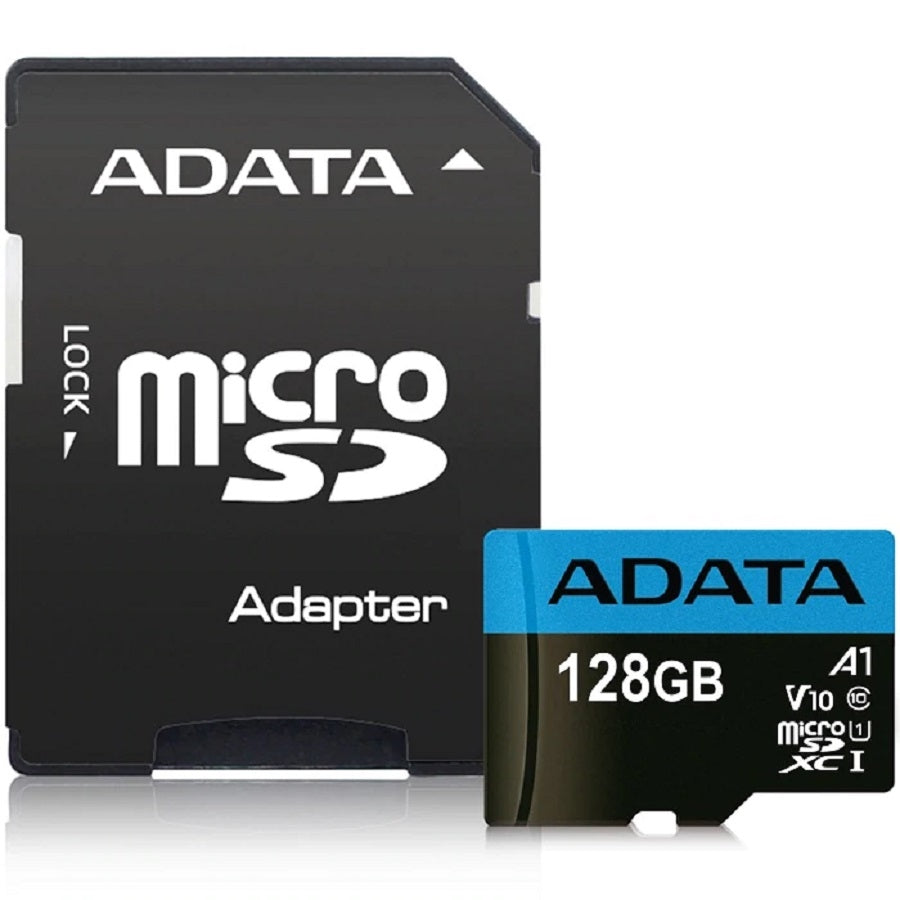 MEMORIA ADATA MICRO SDXC/SDHC 128GB UHS-I 100MB/25MB CLASE 10 V10 A1 C/ADAPTADOR (AUSDX128GUICL10A1-RA1)