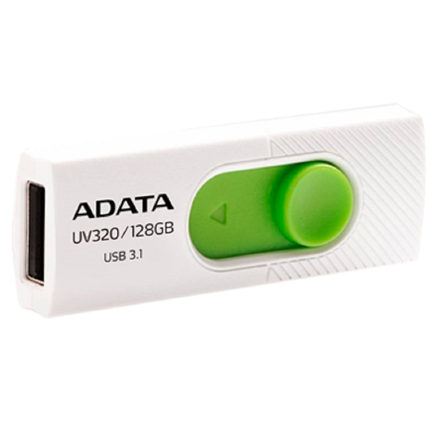 MEMORIA ADATA 128GB USB 3.2 UV320 RETRACTIL BLANCO-VERDE (AUV320-128G-RWHGN)