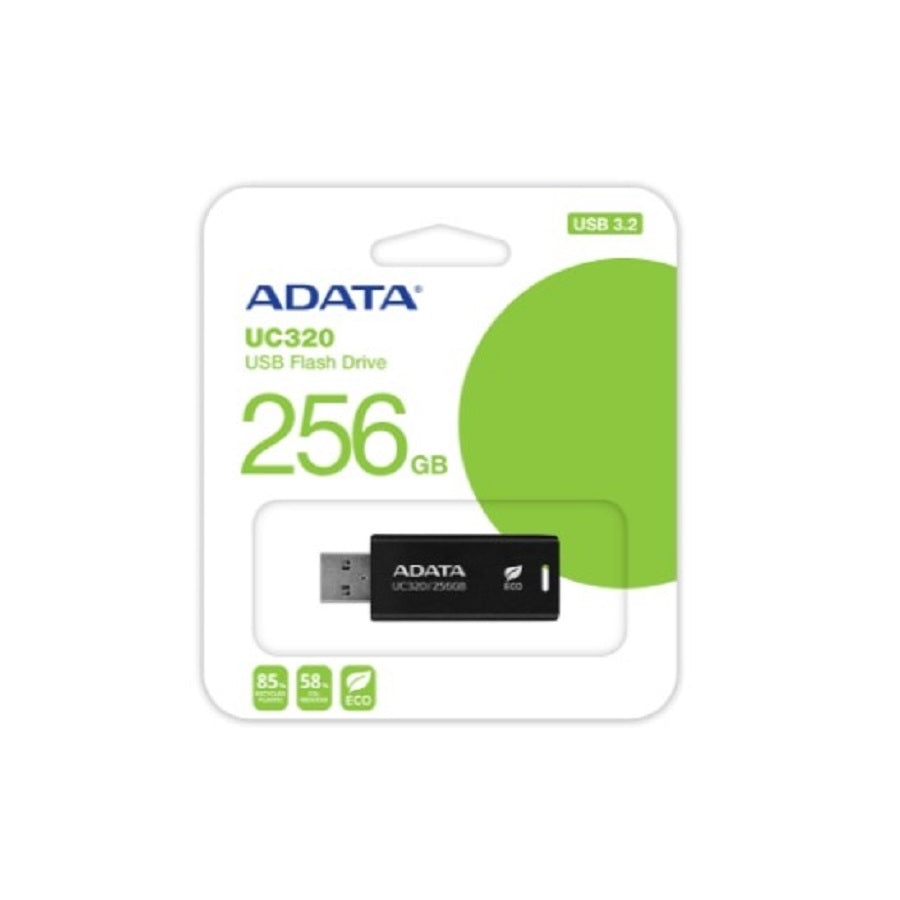 MEMORIA ADATA UC320 256GB CON CONECTOR DESLIZANTE SIN TAPA COLOR NEGRO (UC320-256G-RBK/BK)