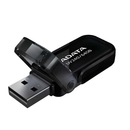 MEMORIA ADATA 64GB USB 2.0 UV240 NEGRO (AUV240-64G-RBK)