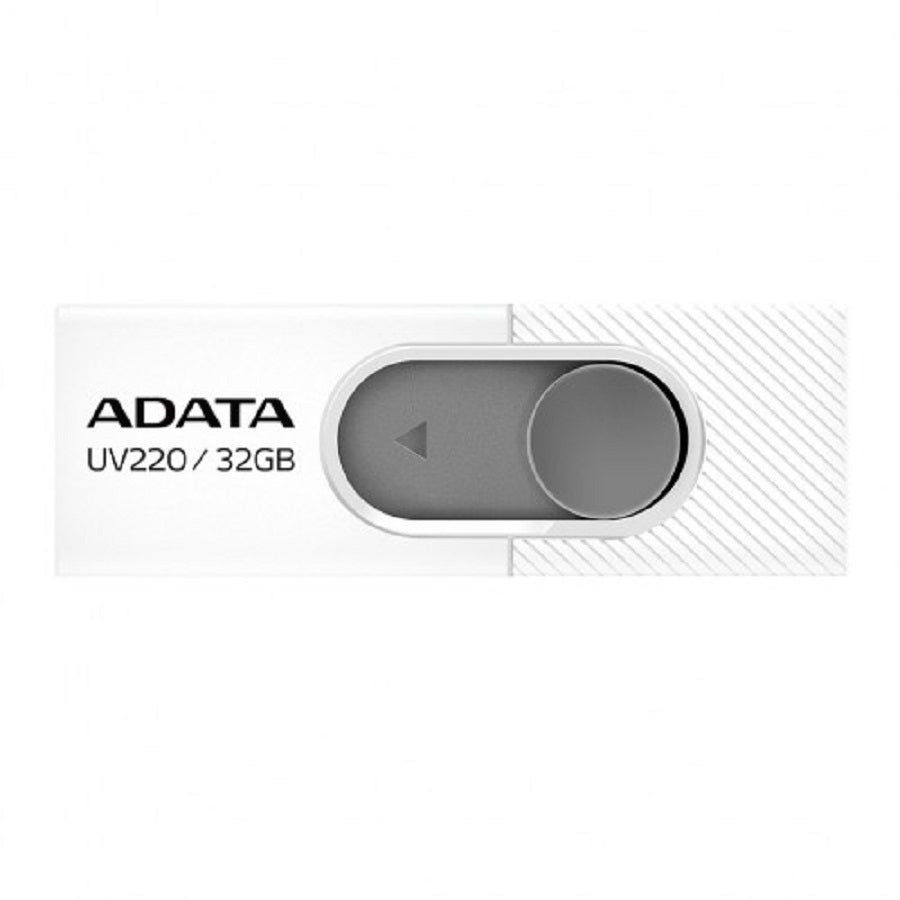 MEMORIA ADATA 32GB USB 2.0 UV220 RETRACTIL BLANCO-GRIS (AUV220-32G-RWHGY)