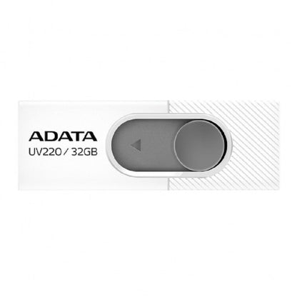 MEMORIA ADATA 32GB USB 2.0 UV220 RETRACTIL BLANCO-GRIS (AUV220-32G-RWHGY)