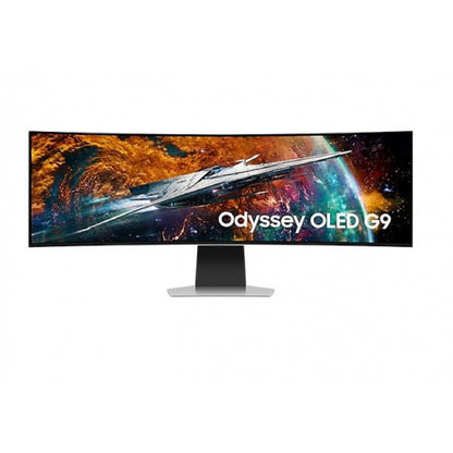 MONITOR LED SAMSUNG 49 PULGADAS, WIDESCREEN, 5120 X1440, ODYSSEY OLED G9 G95SC, COLOR SILVER, 1 HDMI, 1 D. PORT, USB HUB, WIFI, BLUETOOTH, BOCINAS, GAMER 240HZ, 1800R, .03MS, CURVO