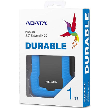 DISCO DURO EXTERNO ADATA HD330 1TB PORTATIL 2.5 USB 3.2 WINDOWS MAC LINUX CONTRAGOLPES SLIM COLOR AZUL (AHD330-1TU31-CBL)