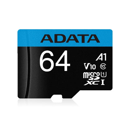 MEMORIA ADATA MICRO SDXC/SDHC 64GB UHS-I 100MB/25MB CLASE 10 V10 A1 C/ADAPTADOR (AUSDX64GUICL10A1-RA1)