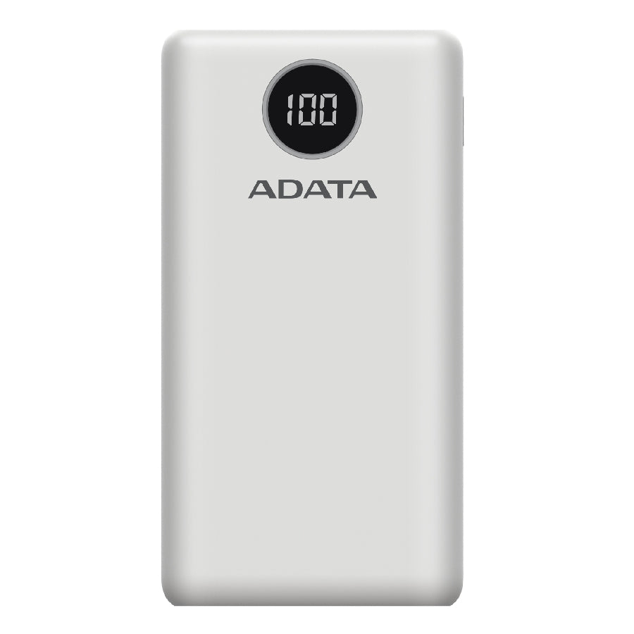 BATERIA DE RESPALDO ADATA POWER BANK P20000QCD 20000MAH/2 USB A/ 1 USB C/INDICADOR DE CARGA DIGITAL COLOR BLANCO (AP20000QCD-DGT-CWH)