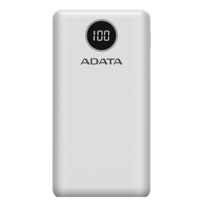 BATERIA DE RESPALDO ADATA POWER BANK P20000QCD 20000MAH/2 USB A/ 1 USB C/INDICADOR DE CARGA DIGITAL COLOR BLANCO (AP20000QCD-DGT-CWH)