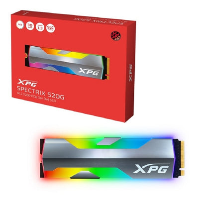 UNIDAD DE ESTADO SOLIDO SSD INTERNO XPG SPECTRIX 1TB S20G M.2 2280 NVME PCIE 3X4 LECT.2500 ESCRIT.1800 MBS 3DNAND PC MINIPC CON DISIPADOR GAMER RGB (ASPECTRIXS20G-1T-C)